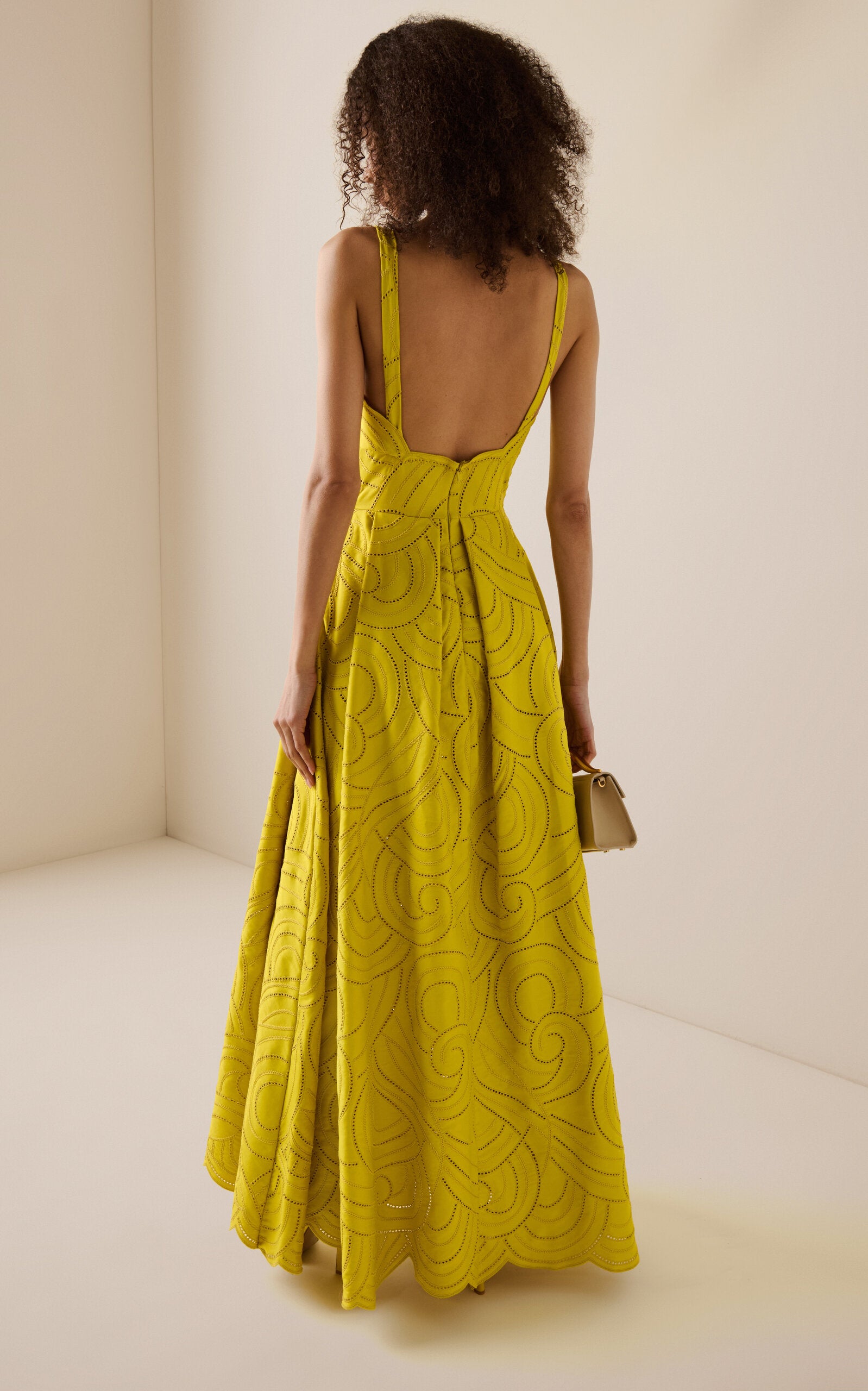 Embroidered Cotton Midi Dress Full of charm simple and atmospheric