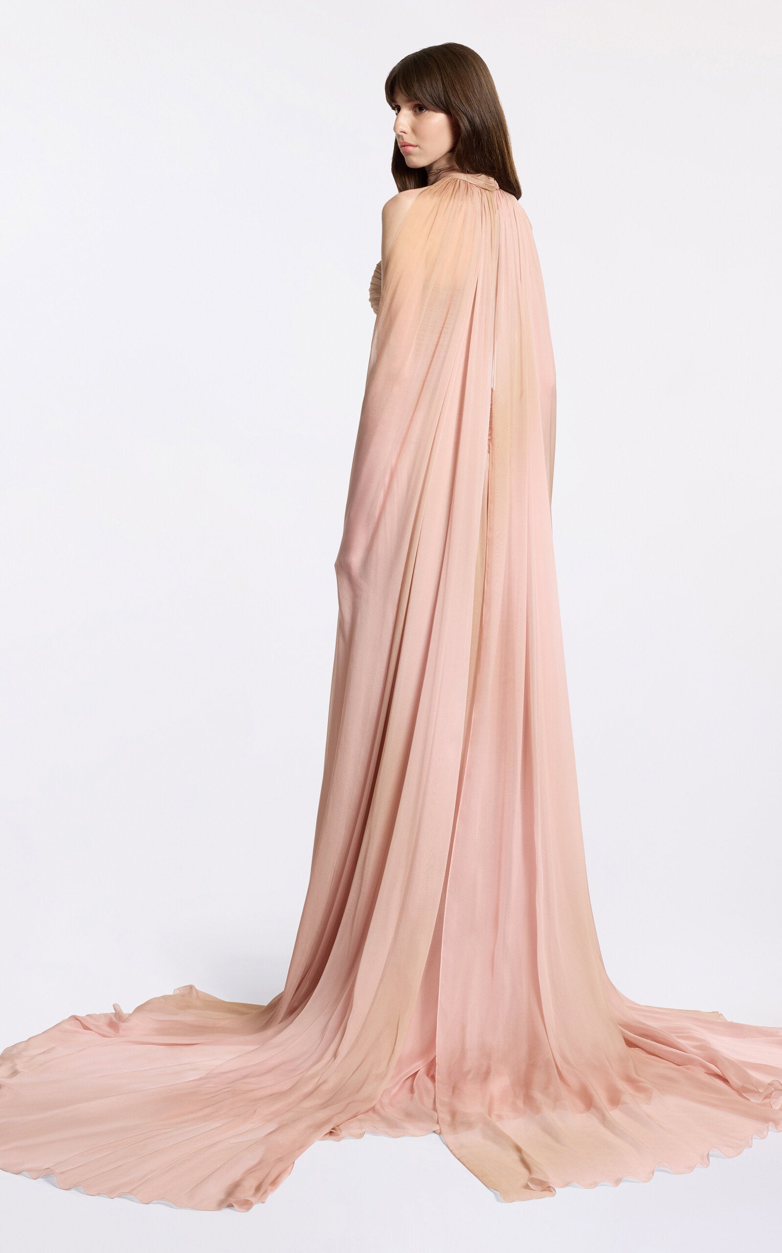 Draped Chiffon Maxi Dress Gentle beautiful and grand