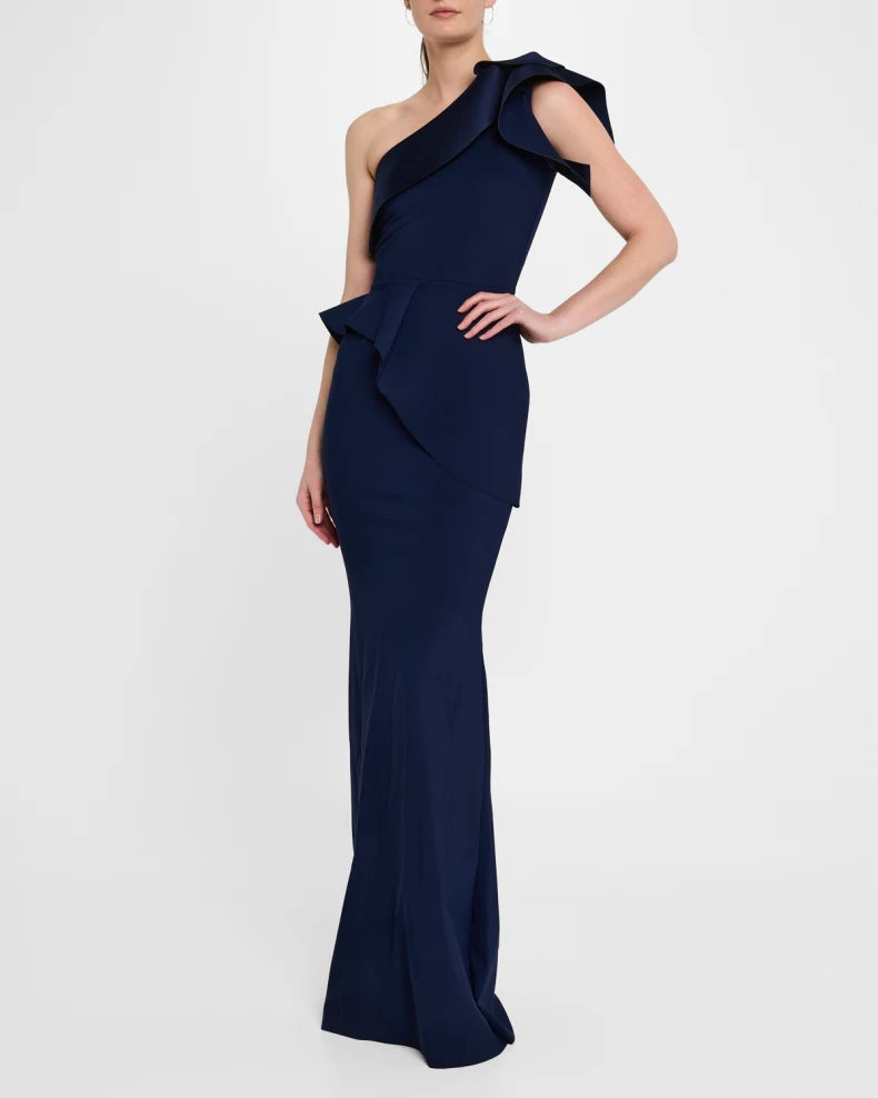 Rippyka One-Shoulder Peplum Mermaid Gown Beautiful and charming simple and unique design