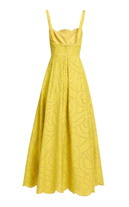 Embroidered Cotton Midi Dress Full of charm simple and atmospheric