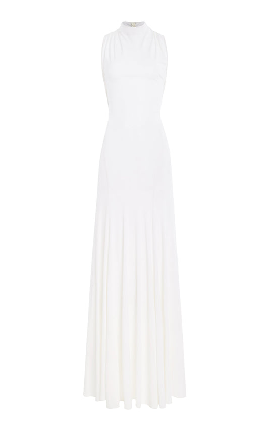 Maico Mock-Neck Jersey Gown Simple gentle beautiful and grand