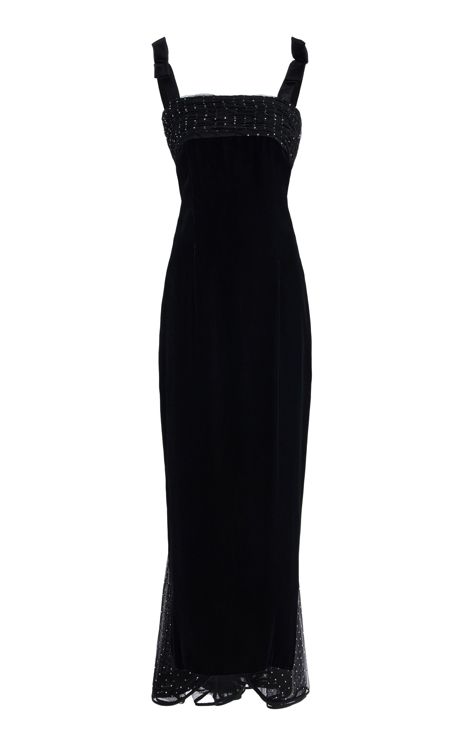 Valentino Boutique 90s Embellished Velvet Gown