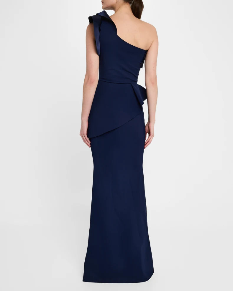 Rippyka One-Shoulder Peplum Mermaid Gown Beautiful and charming simple and unique design