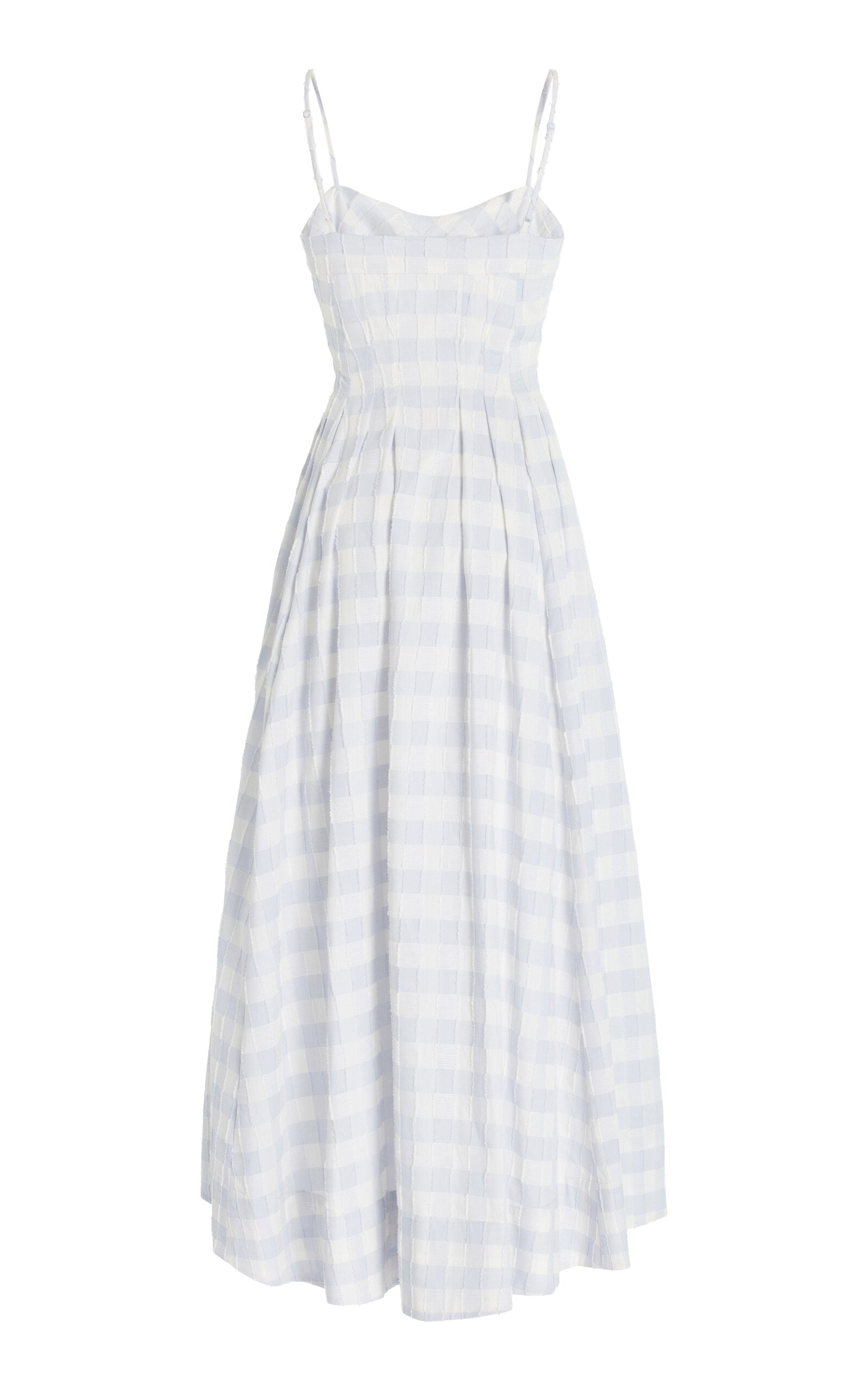 Draped JeGingham Cotton-Fil Coupe Midi Dress Full of charm simple and atmospheric