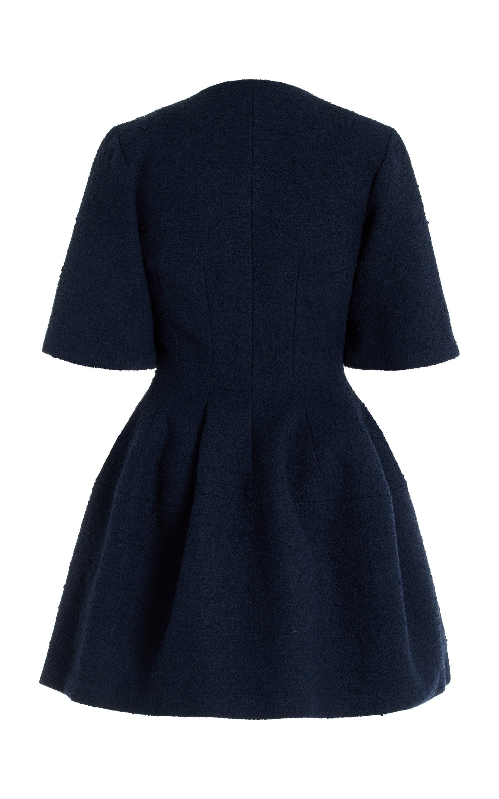 Zip-Front Cotton-Wool Tweed Mini Dress Simple gentle beautiful and grand