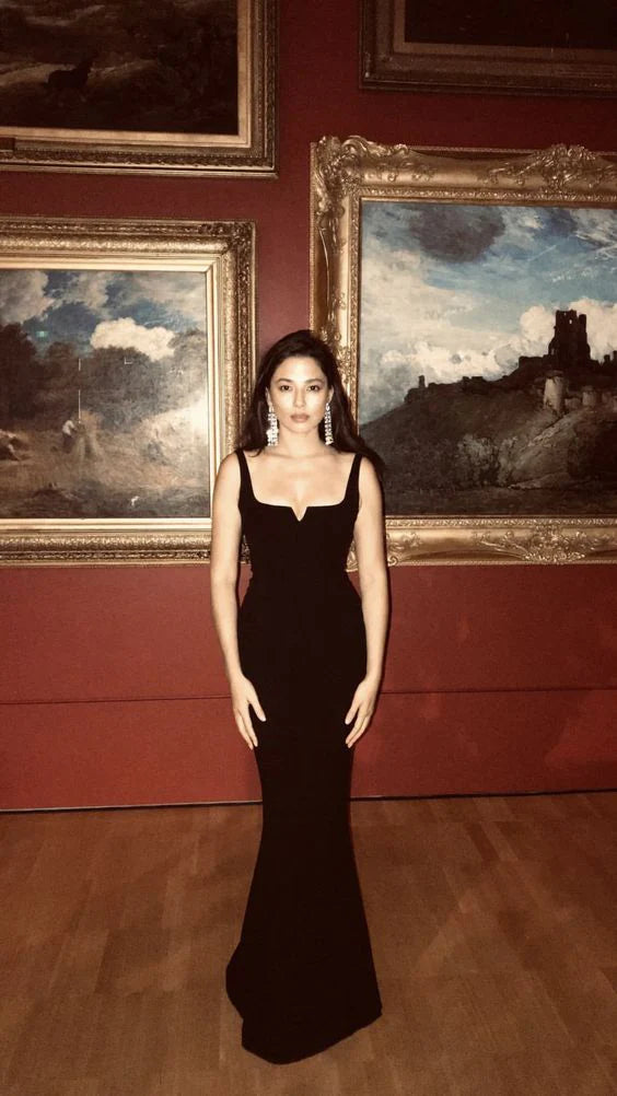 Black Mermaid Long Prom Dress Evening Gown