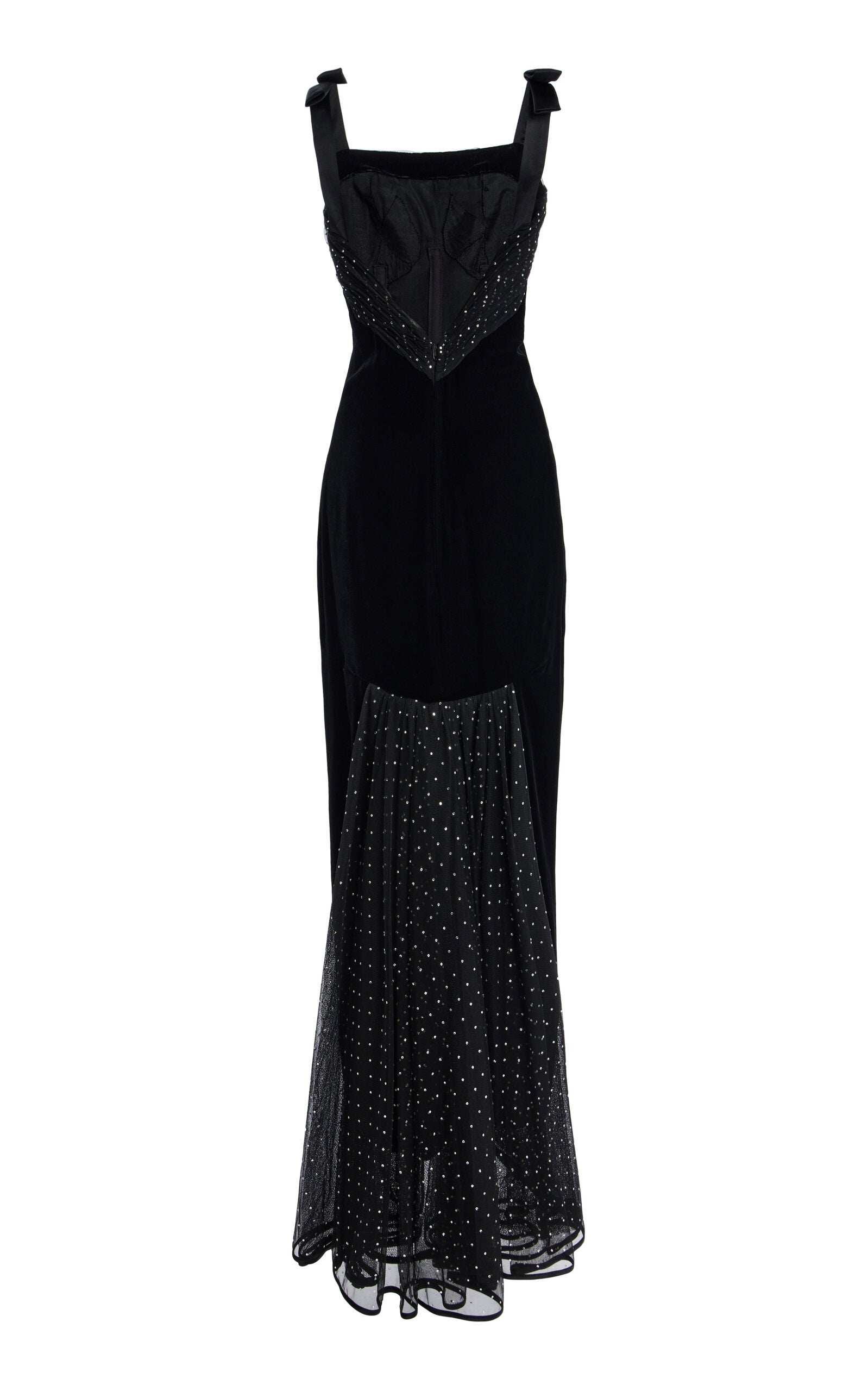 Valentino Boutique 90s Embellished Velvet Gown