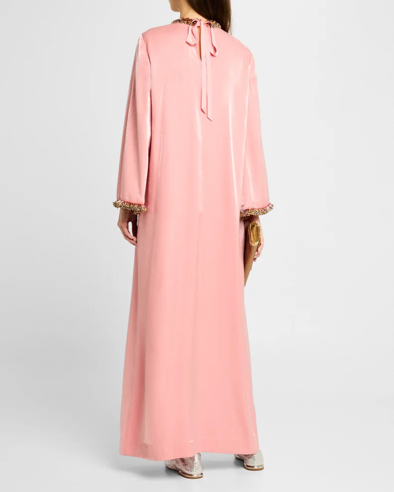 Charming and unique design Beautiful generous simple Orion Beaded Trim Gown