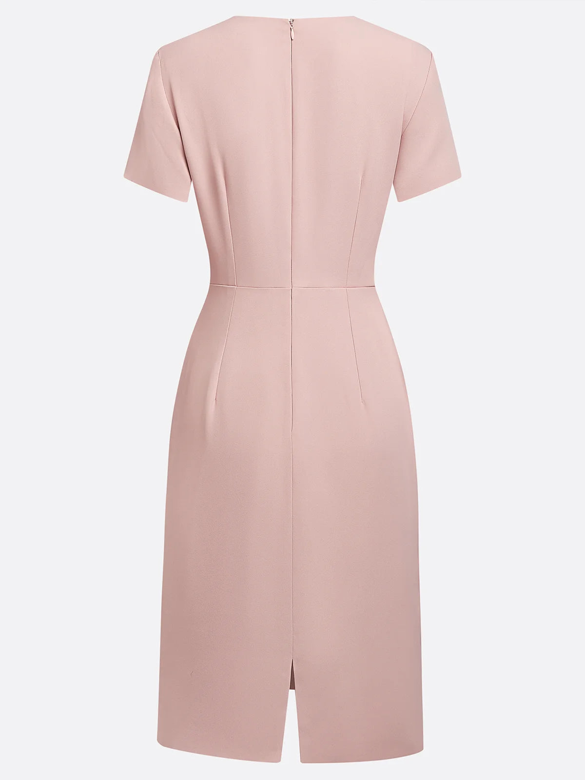 Simple beautiful generous and full of charm Pink Irregular Craftsmanship Ruched A-Line Midi Dress