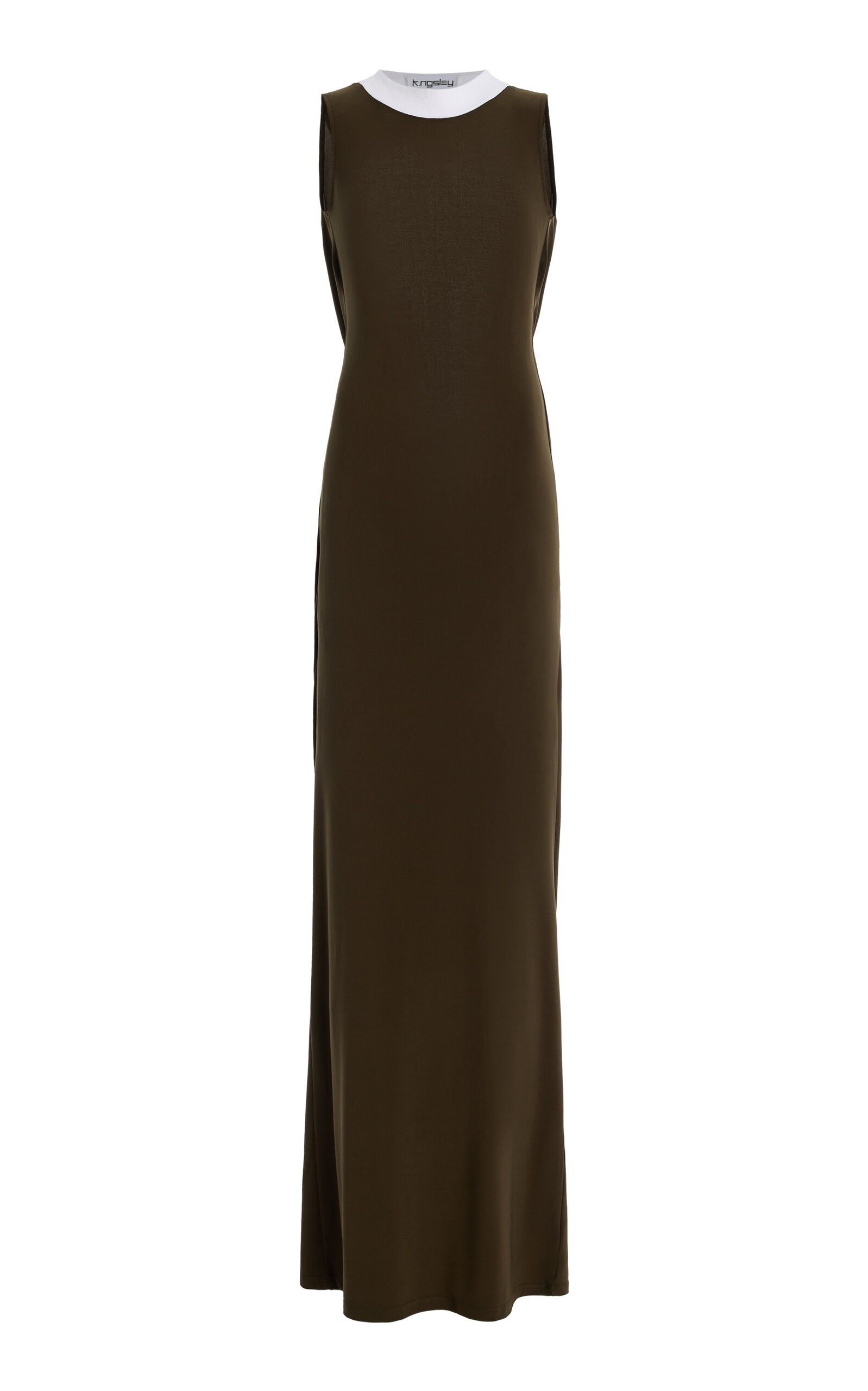 Ladies' Spring And Summer Vacation Cape-Detailed Roma Kort Layered Cotton Jersey Maxi Dress