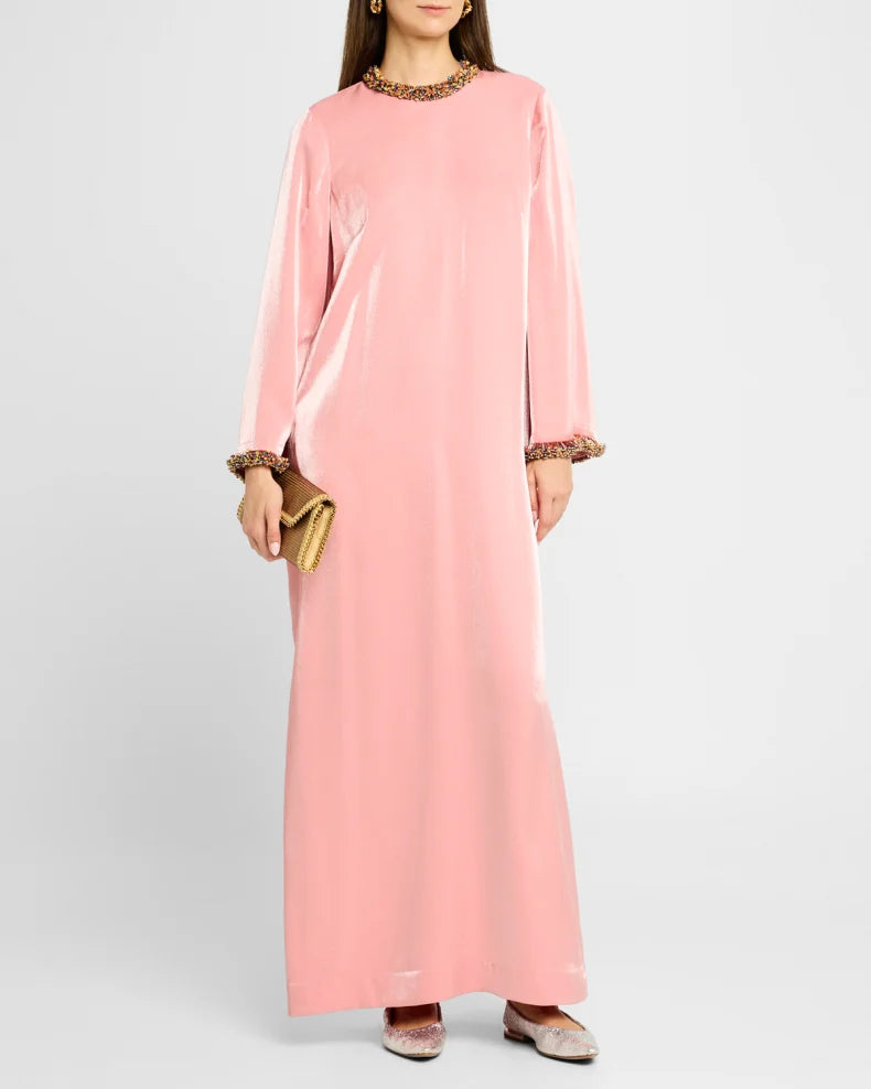 Charming and unique design Beautiful generous simple Orion Beaded Trim Gown