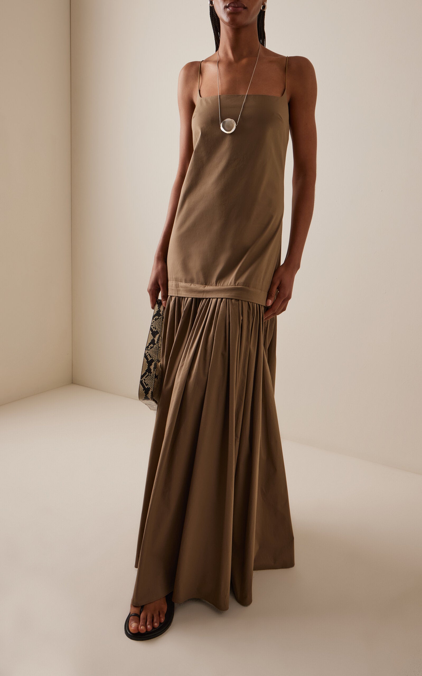 Ari Stretch-Cotton Maxi Dress Full of charm simple and atmospheric