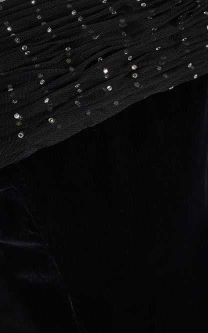 Valentino Boutique 90s Embellished Velvet Gown