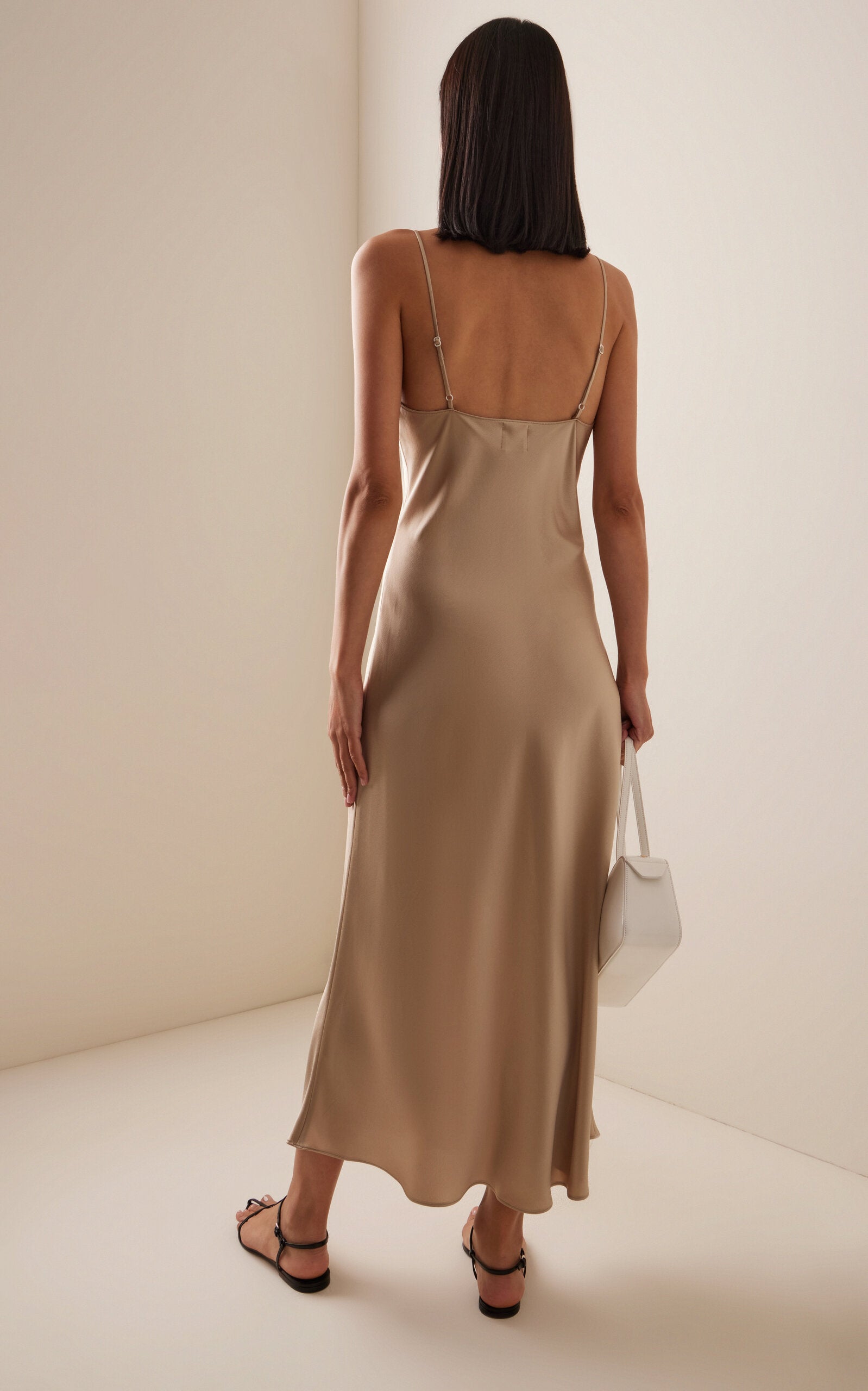 Satin Midi Slip Dress Full of charm simple and atmospheric