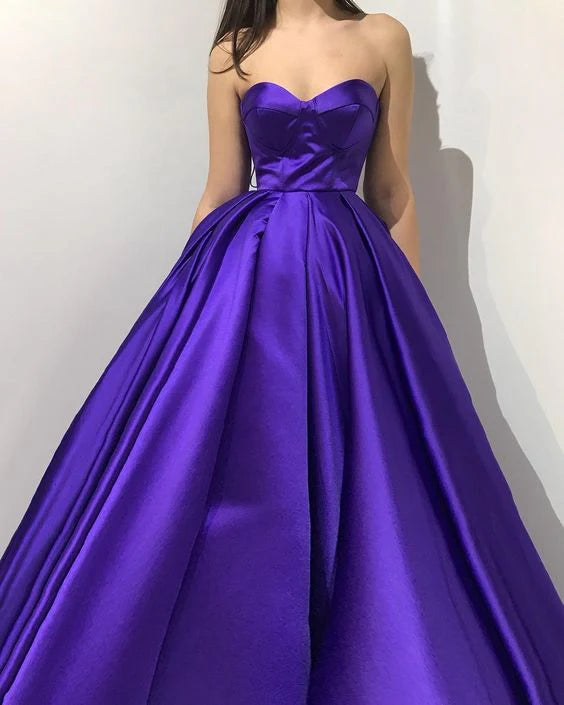 Elegant Purple Prom Dresses Party Gowns Long Evening Dress
