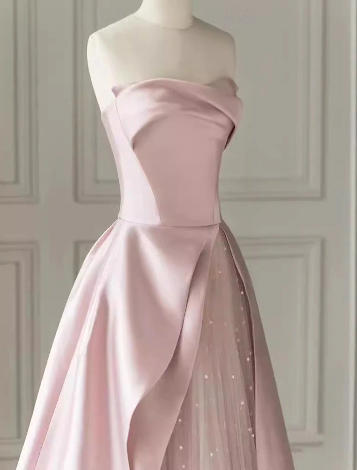 Mermaid Trumpet Evening Gown Elegant Dress Formal Wedding Floor Length 3/4 Length Sleeve Jewel Neck Sequined with Glitter Tassel