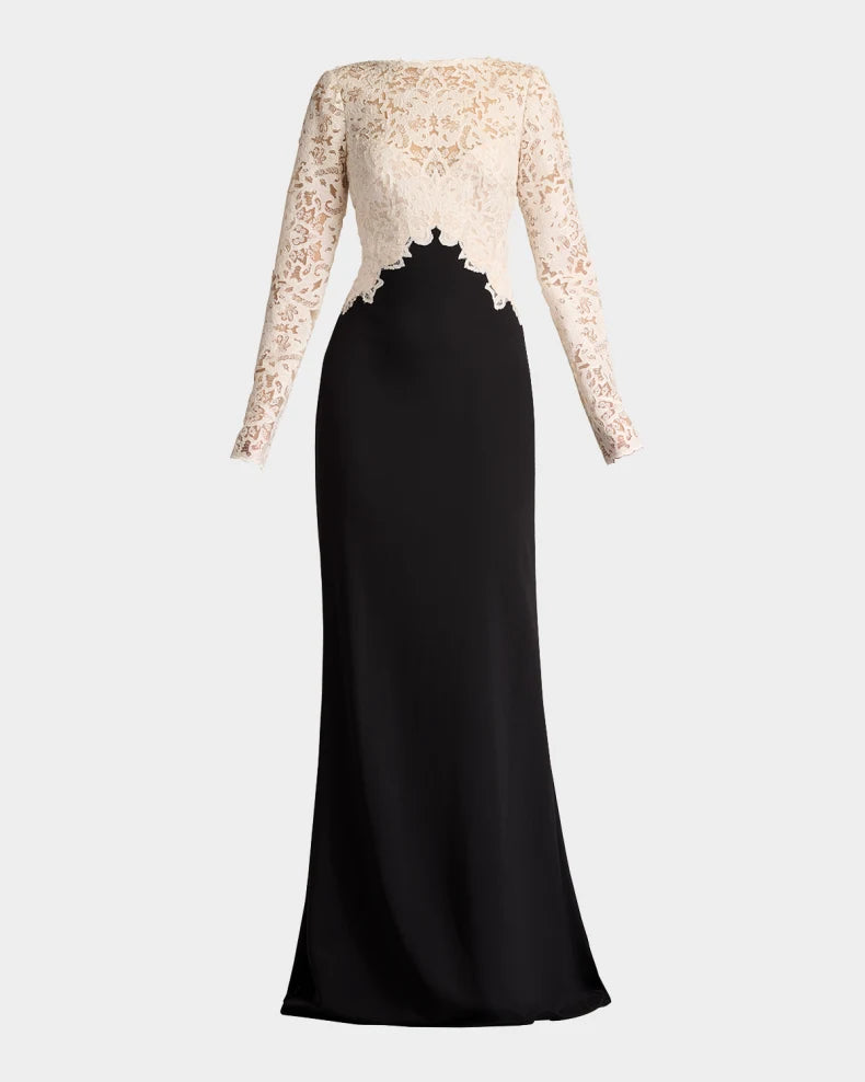 Bow One-Shoulder Crepe Satin Gown Beautiful and charming simple and unique design