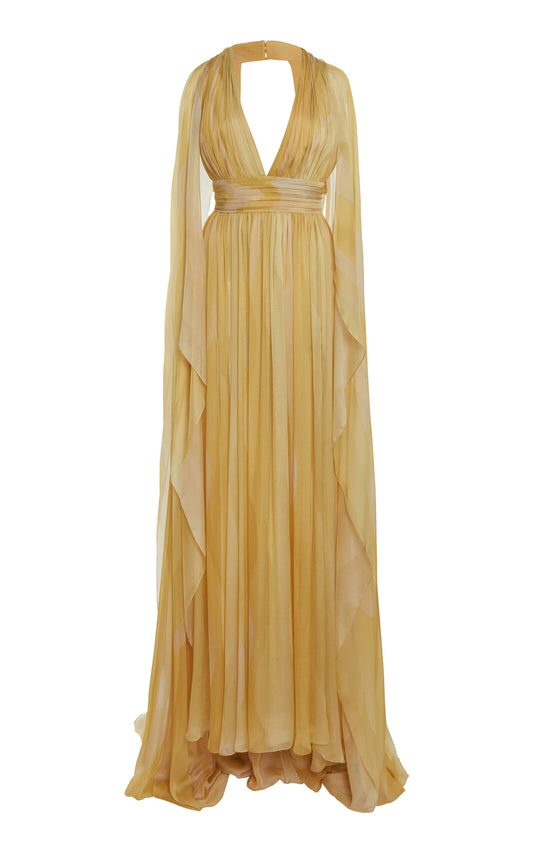 Capelet Printed Silk Gown Gentle beautiful and grand