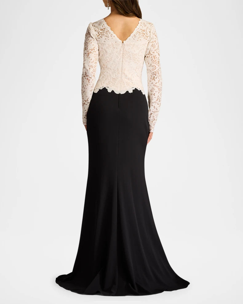 Bow One-Shoulder Crepe Satin Gown Beautiful and charming simple and unique design