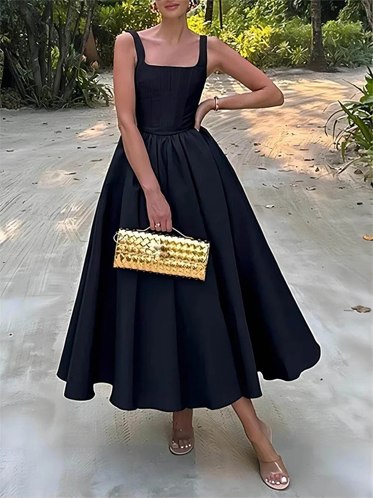 Stylish And Elegant Off-Shoulder Strapless Sleeveless Dress Simple atmospheric beautiful and unique desi