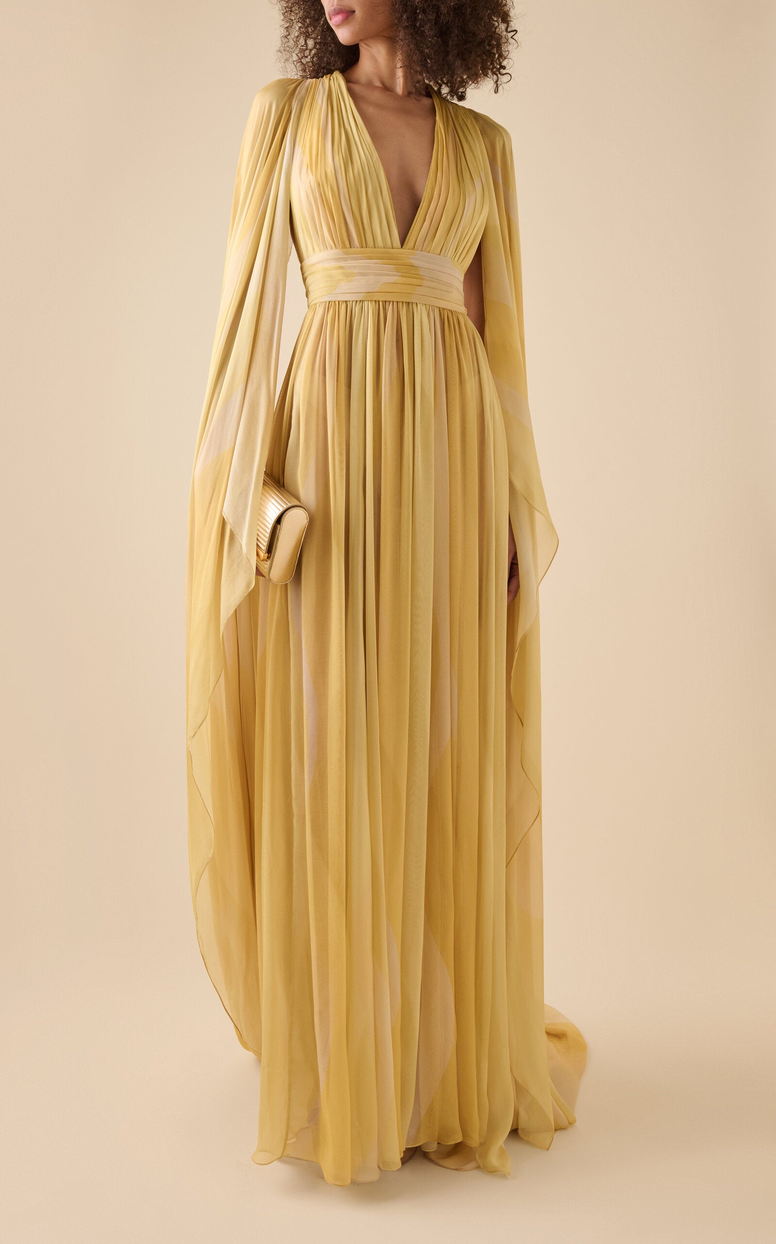 Capelet Printed Silk Gown Gentle beautiful and grand