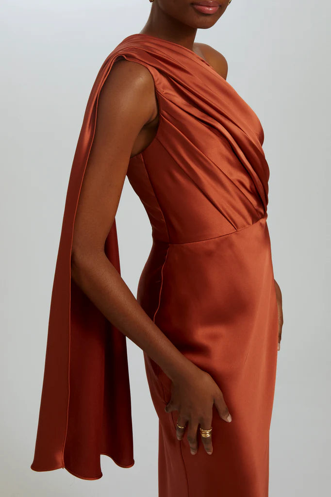 Draped One-Shoulder Dress Simple atmospheric beautiful and unique design