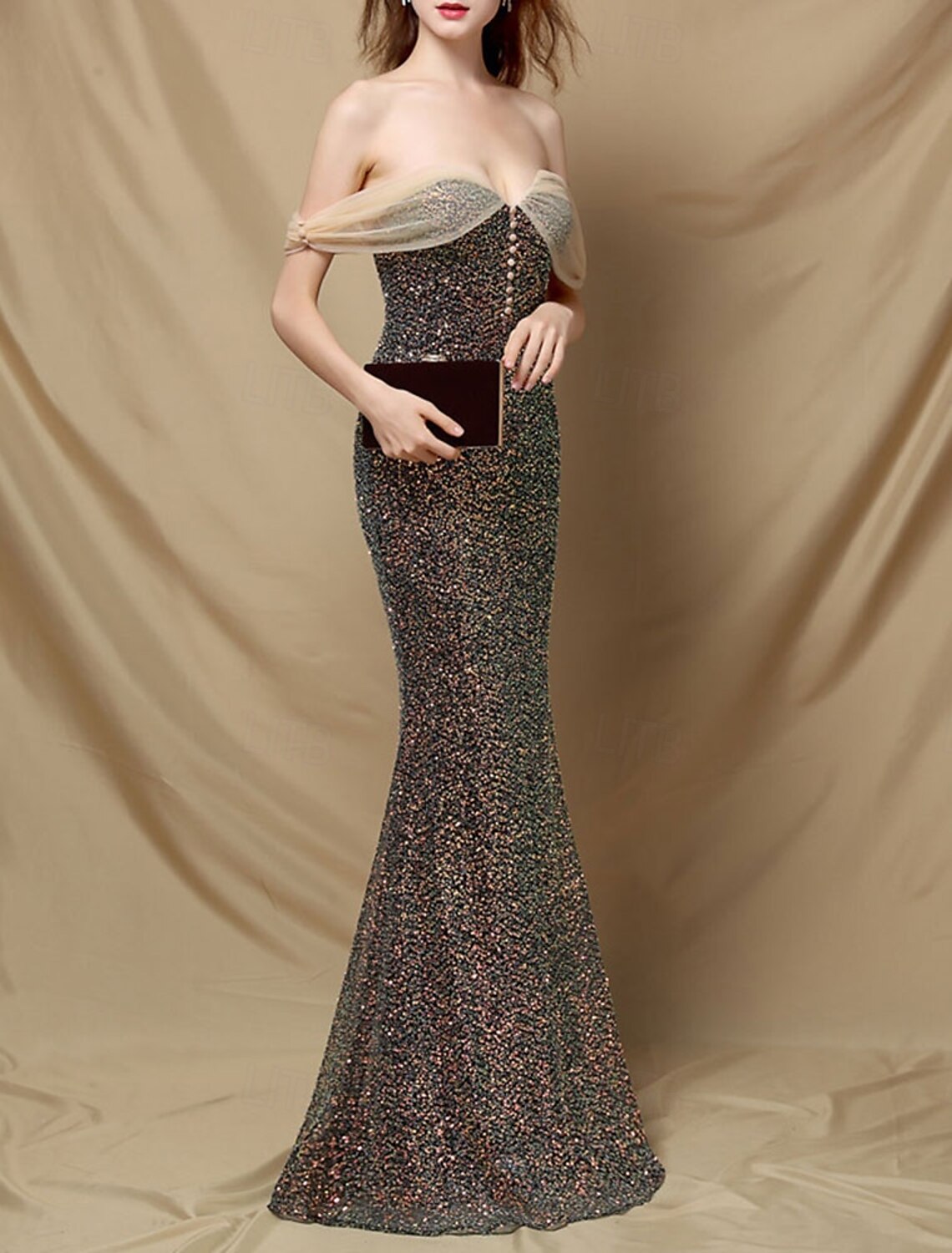 Mermaid Trumpet Quinceanera Dresses Elegant Dress Formal Wedding Floor Length Sleeveless Strapless Polyester Backless with Beading