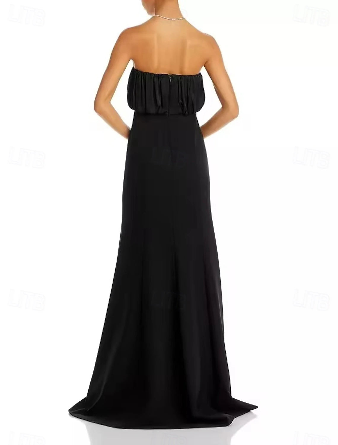 Trumpet Evening Gown Elegant Dress Evening Party Black Tie Gala Sweep / Brush Train Sleeveless Sweetheart Wednesday Family Cotton Blend Backless with Ruched Slit