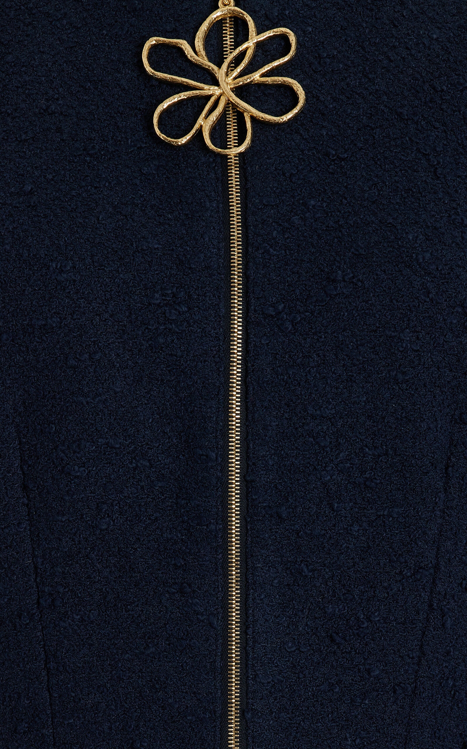 Zip-Front Cotton-Wool Tweed Mini Dress Simple gentle beautiful and grand