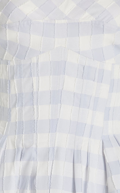 Draped JeGingham Cotton-Fil Coupe Midi Dress Full of charm simple and atmospheric