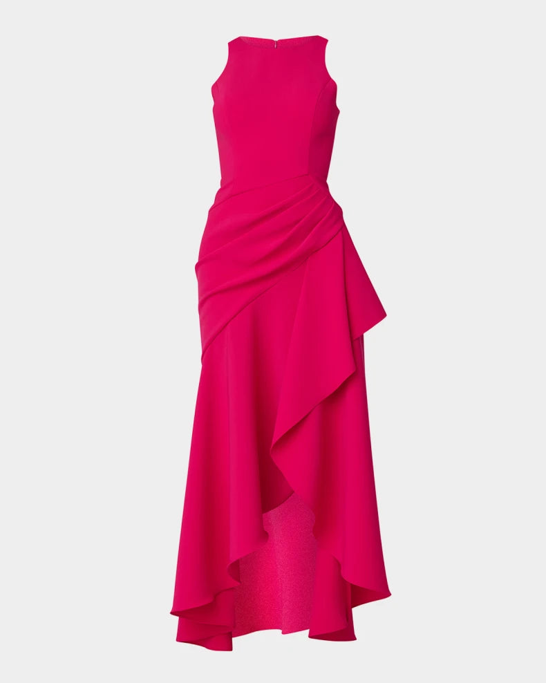 Pleated High-Low Ruffle Gown Beautiful and charming simple and unique design