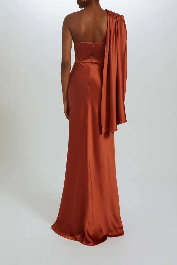 Draped One-Shoulder Dress Simple atmospheric beautiful and unique design