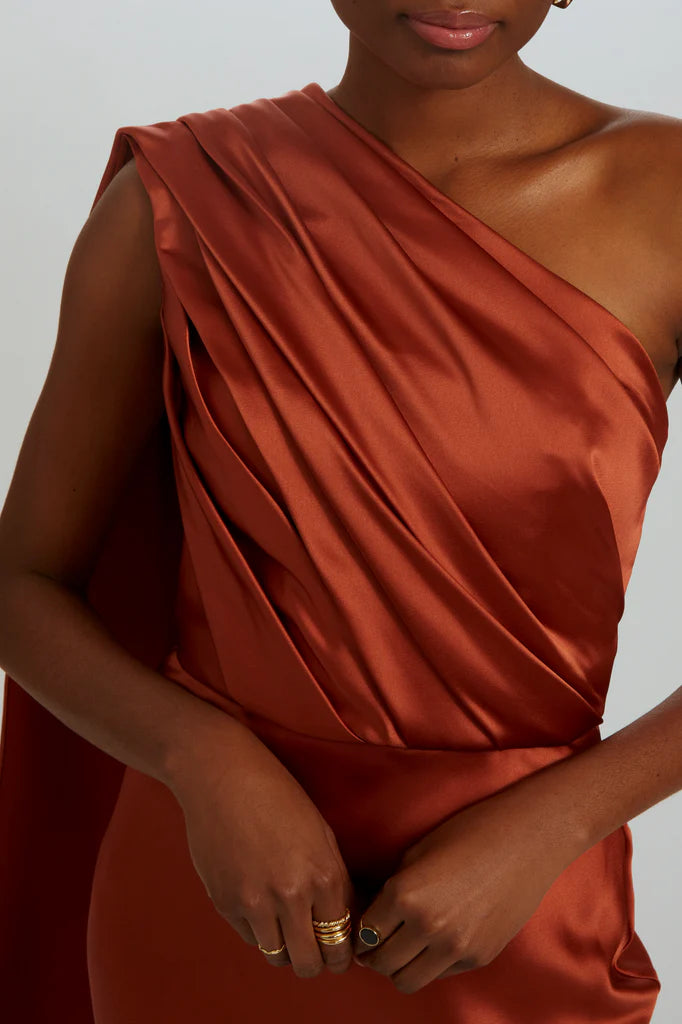 Draped One-Shoulder Dress Simple atmospheric beautiful and unique design