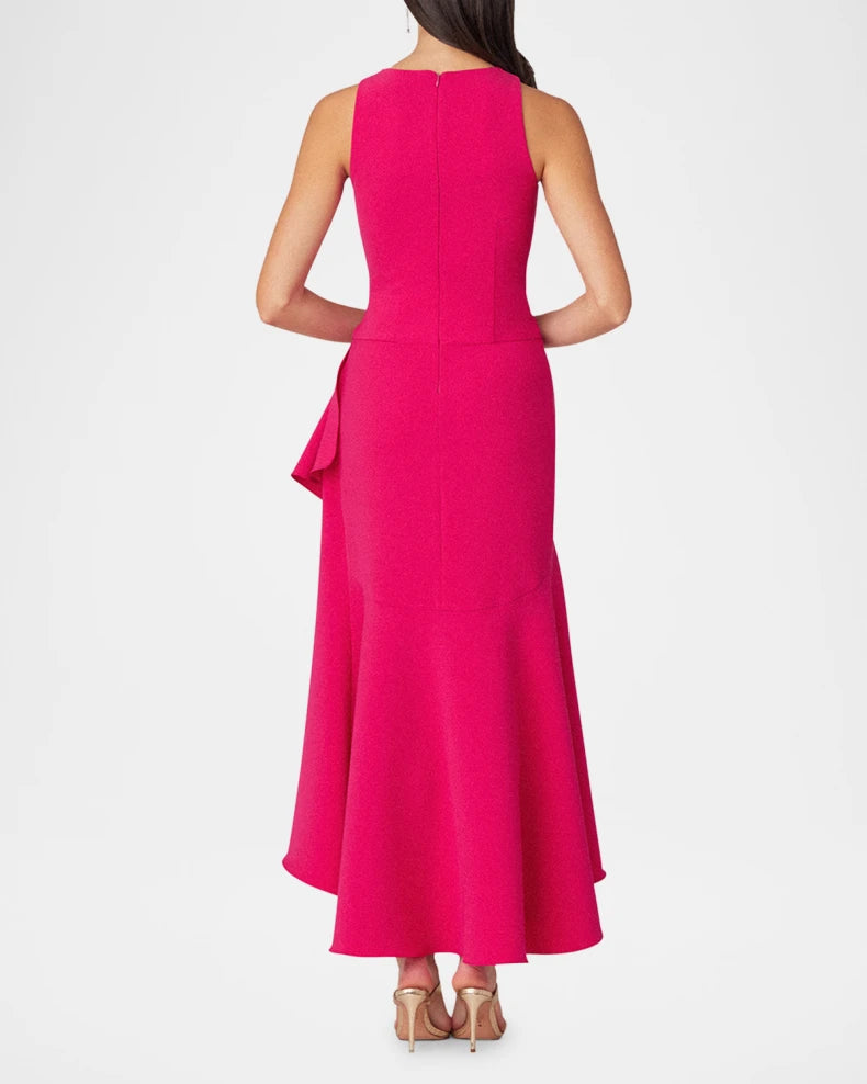 Pleated High-Low Ruffle Gown Beautiful and charming simple and unique design