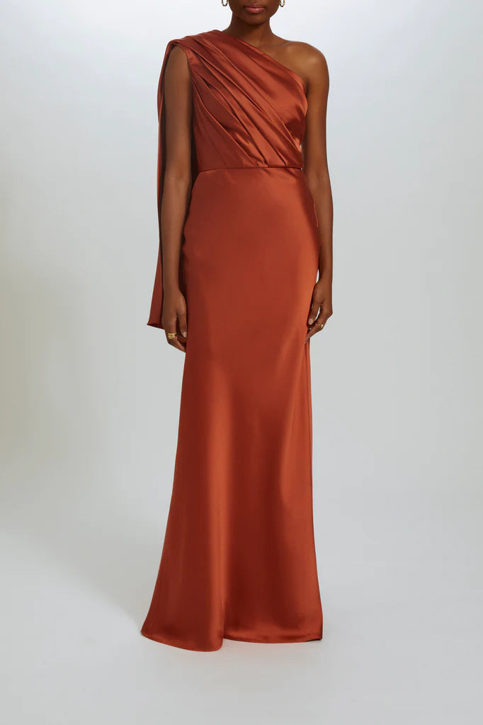 Draped One-Shoulder Dress Simple atmospheric beautiful and unique design