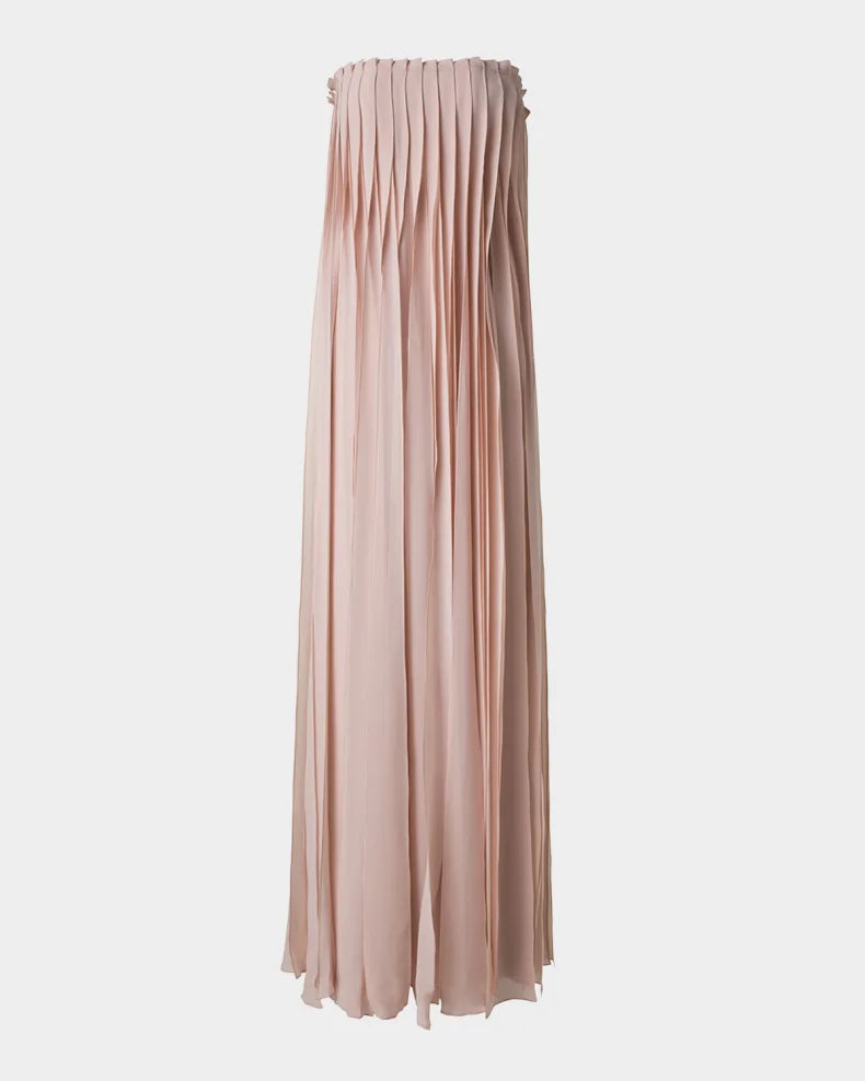 Strapless Silk Georgette Ribbon Gown Charming and unique design Beautiful generous simple