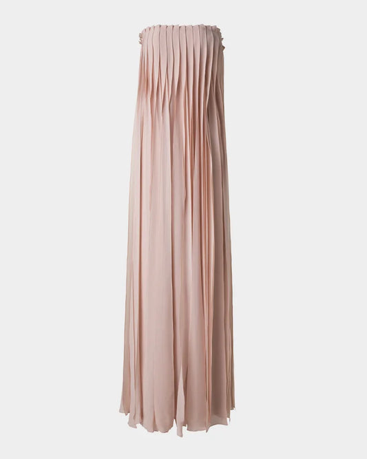 Strapless Silk Georgette Ribbon Gown Charming and unique design Beautiful generous simple