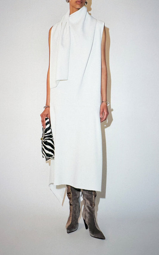 Draped Crepe-Satin Midi Dress Full of charm simple and atmospheric