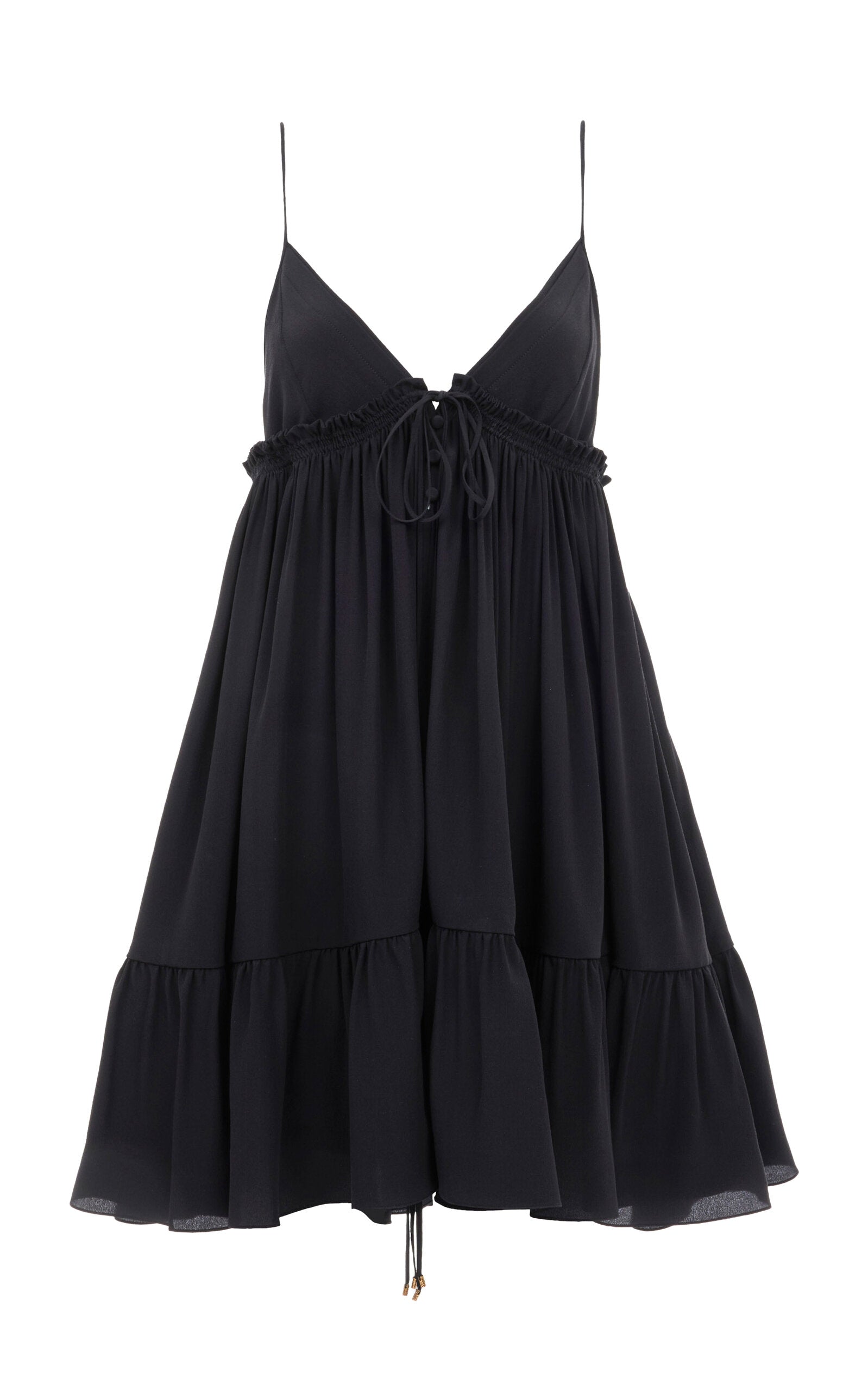 Ladies' Spring And Summer Vacation Cape-Detailed Roma Layered Dream Organic Silk Crepe Chine Mini DressMini Dress
