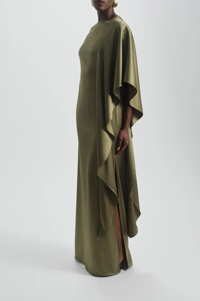 Cascading Drape Column Dress Simple atmospheric beautiful and unique design