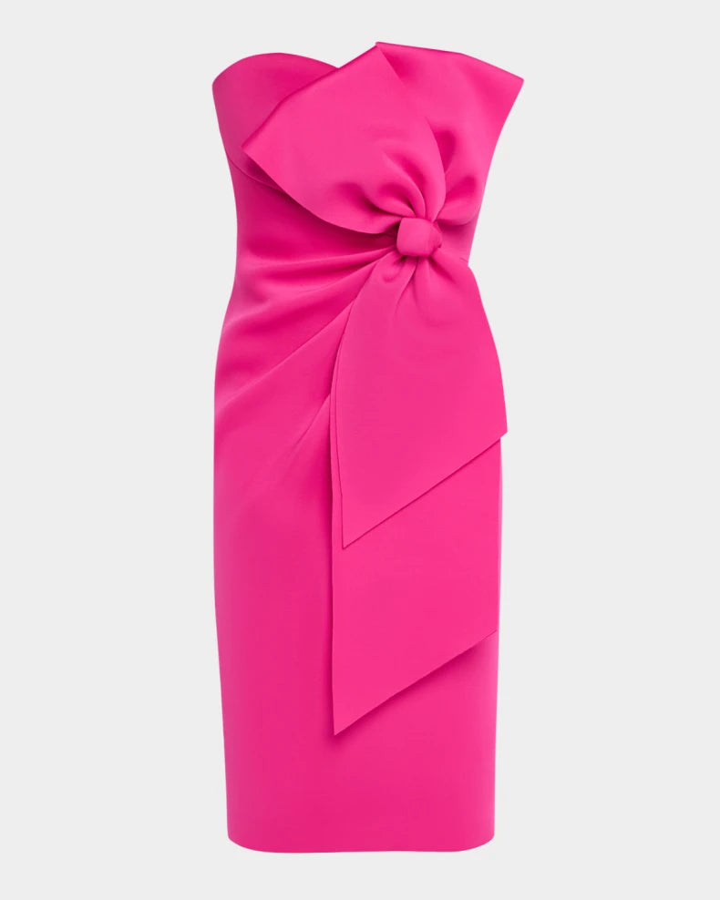 Strapless Bow-Front Bodycon Dress Charming and unique design Beautiful generous simple