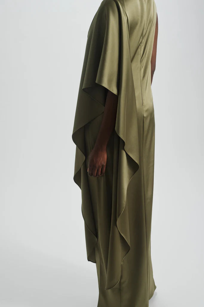 Cascading Drape Column Dress Simple atmospheric beautiful and unique design