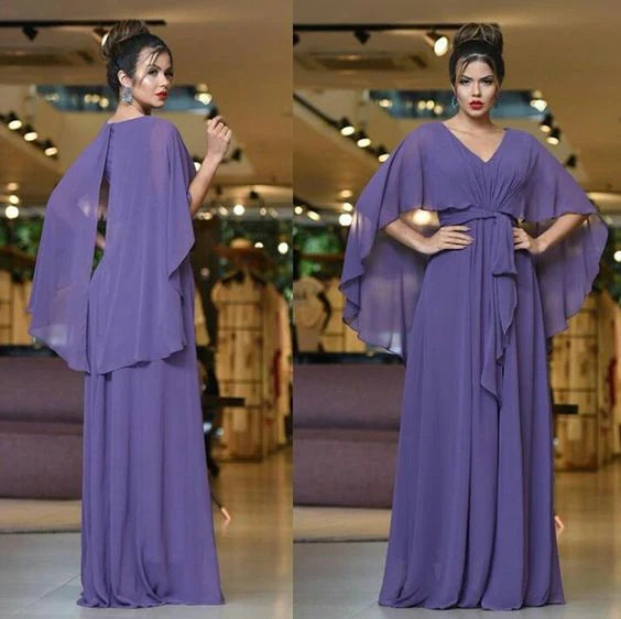 Elegant purple prom dress long evening dresses