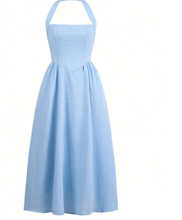 Ladies' Spring And Summer Vacation Dating Music Festival Mother's Day Easter Hanging Neck Elegant Long Dress