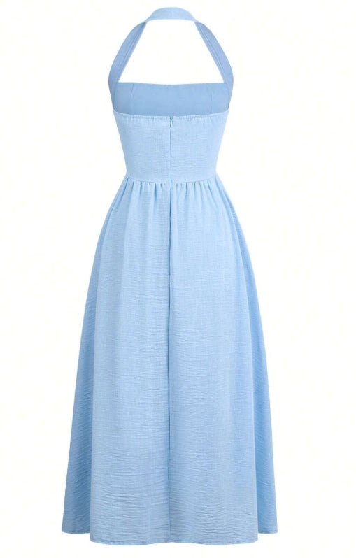 Ladies' Spring And Summer Vacation Dating Music Festival Mother's Day Easter Hanging Neck Elegant Long Dress