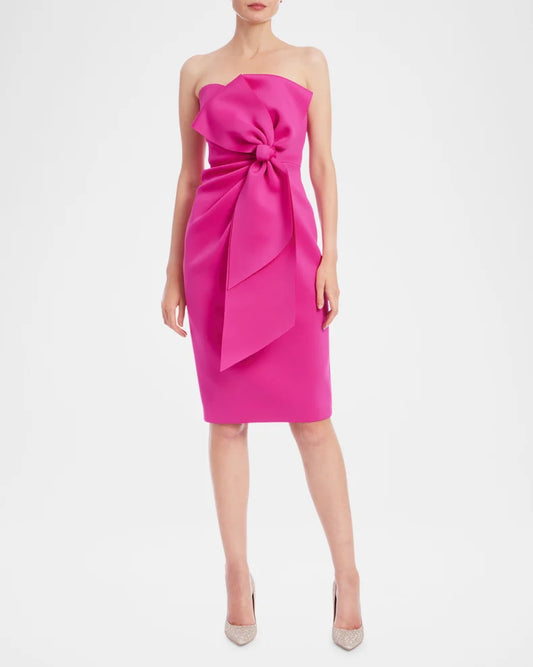 Strapless Bow-Front Bodycon Dress Charming and unique design Beautiful generous simple
