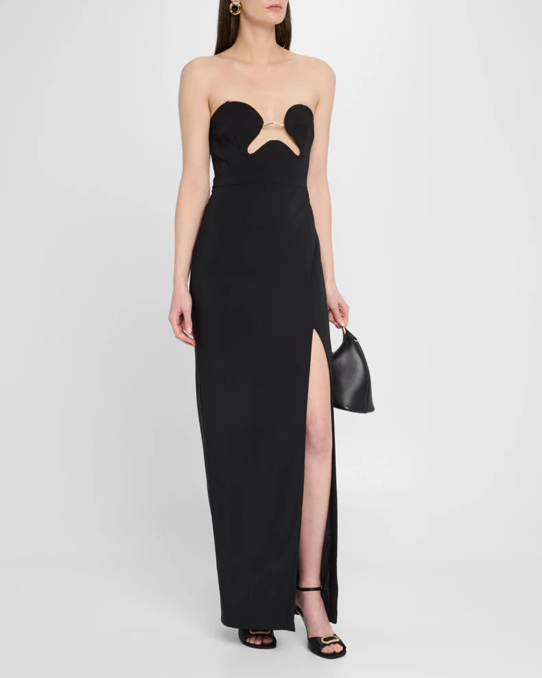 Charming and unique design Beautiful generous simple Madison Strapless Embellished Crepe Gown