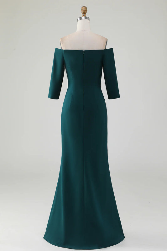 Mermaid Off The Shoulder Cascading Ruffle Mother Of The Bride Dress