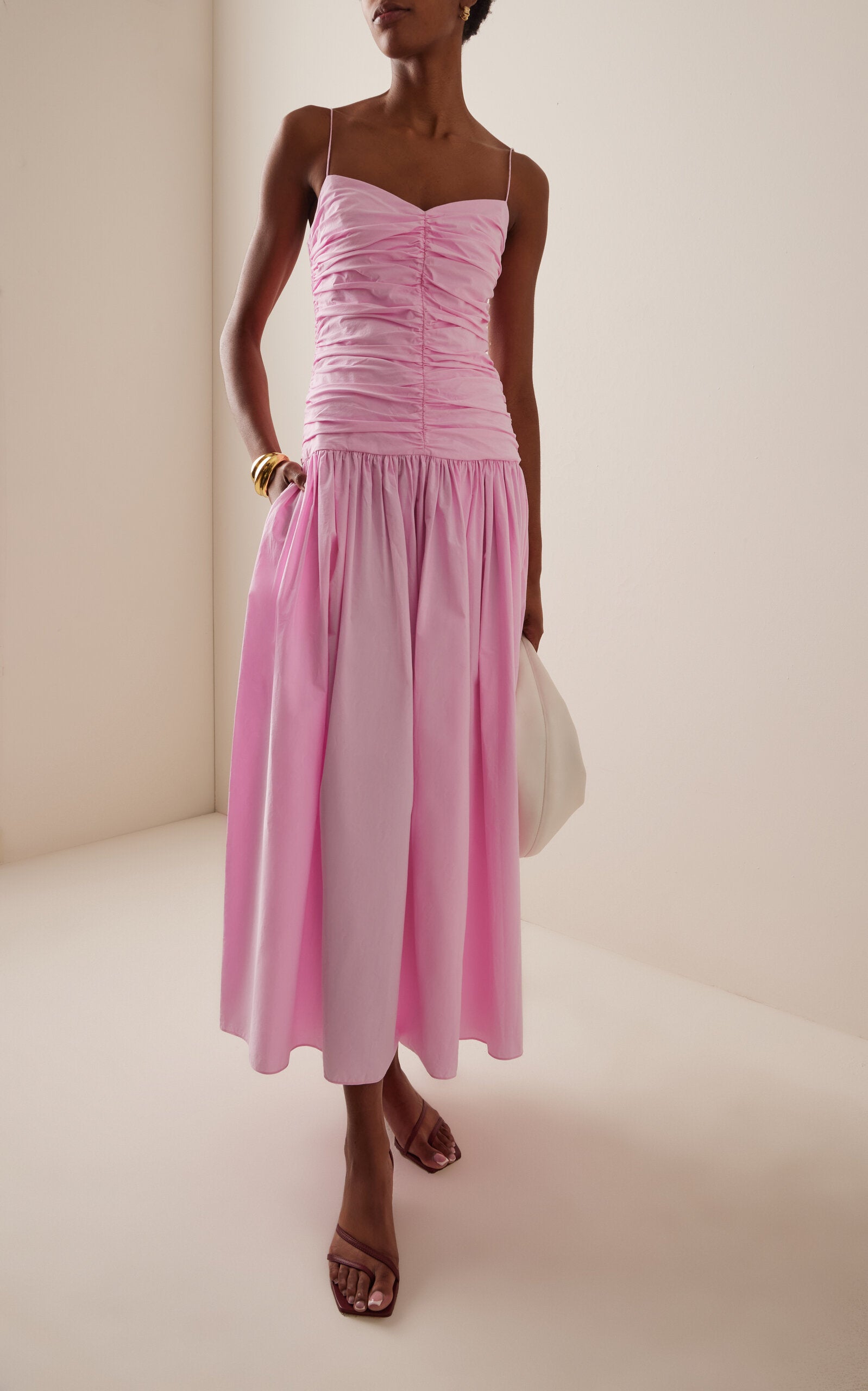 Exclusive Gathered Cotton Drop-Waist Dress