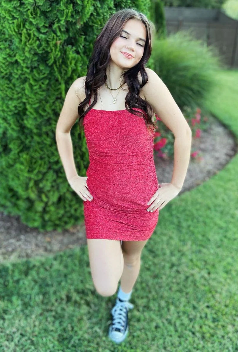 Spaghetti Straps Tight Homecoming Dress Soft Celebrity Dress Simple atmospheric beautiful and unique design